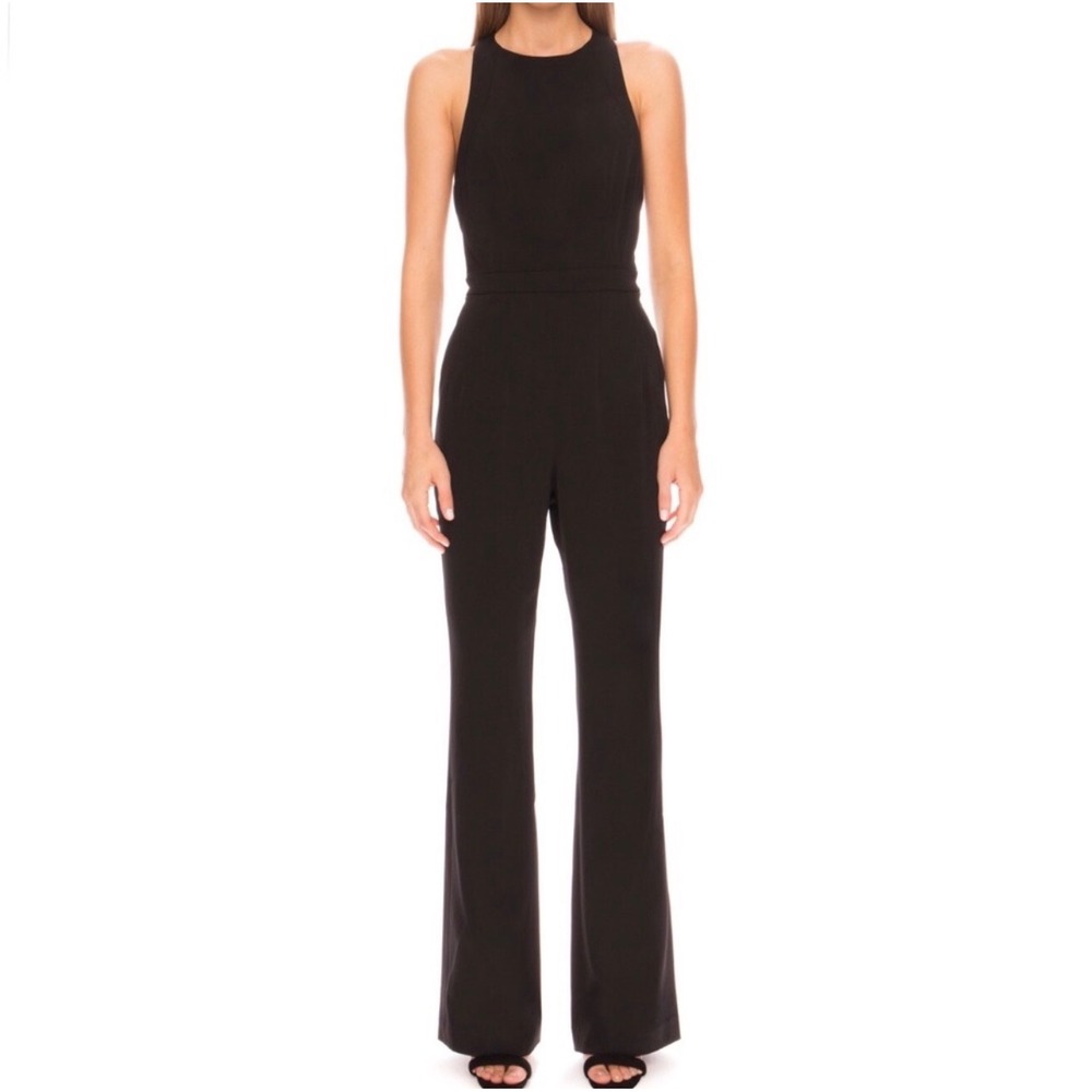Finders Keepers In Line Jumpsuit Backless Wide‎ Leg Medium Black Formal Evening